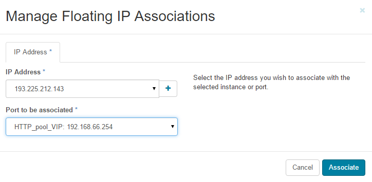 Floating IP összerendelés